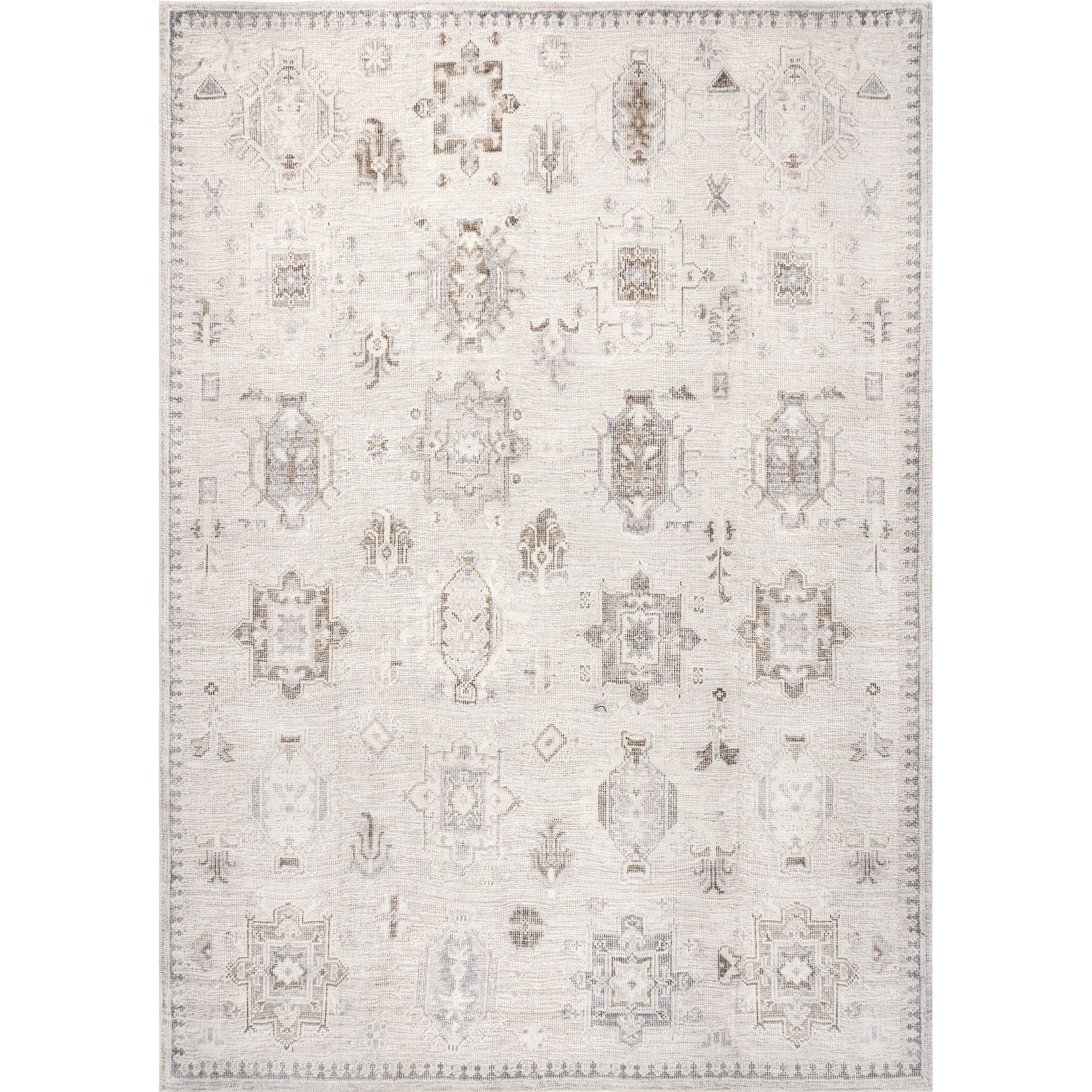 nuLOOM Krystin Machine Washable Distressed Area Rug, 8' x 10', Beige | Walmart (US)
