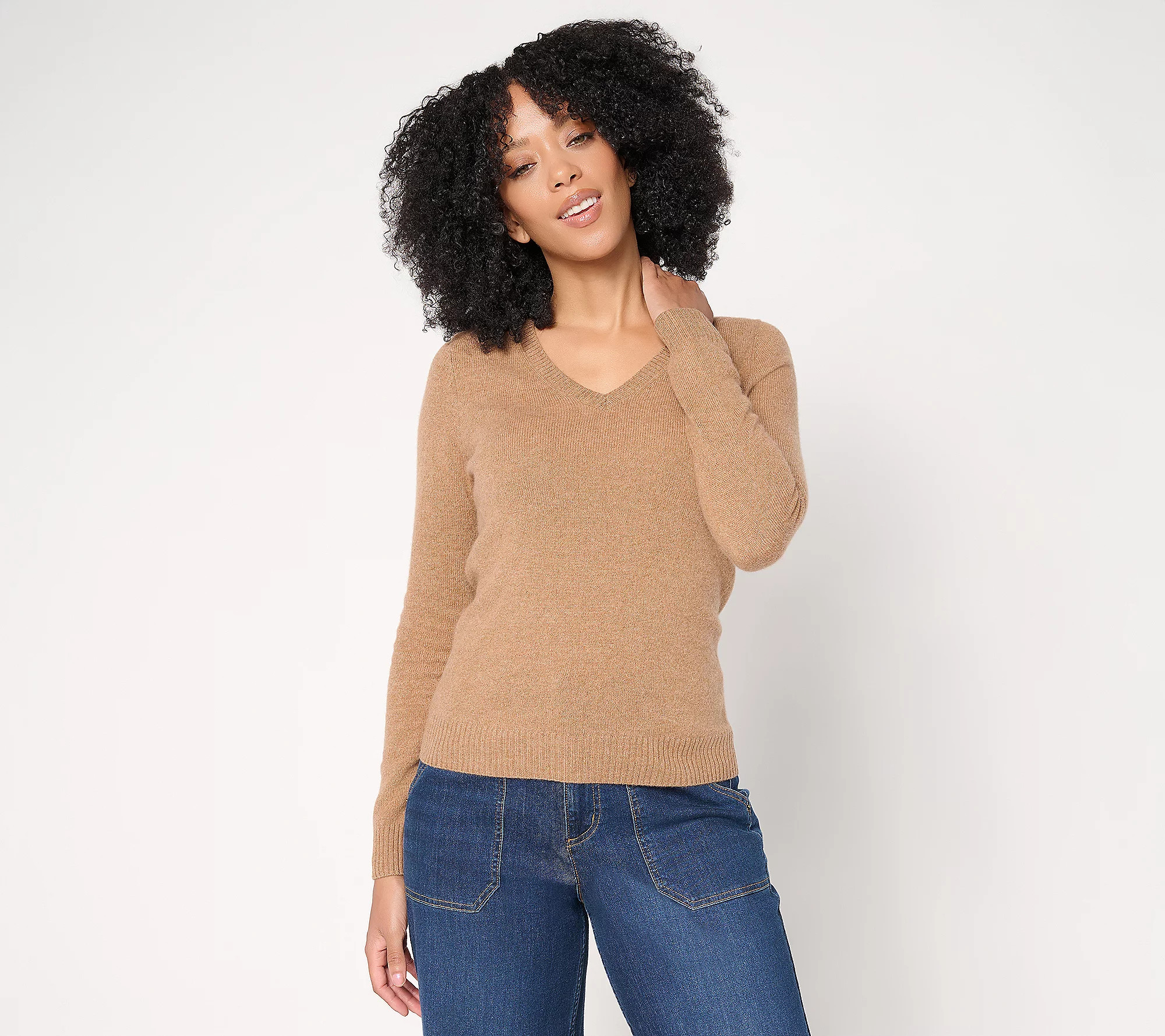 Naadam The Soft Collection 100% Cashmere V-Neck Sweater | QVC