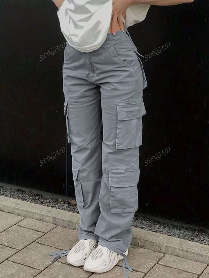 New Women's Casual Y2K Multi-Pocket Cargo Pants | SHEIN USA | SHEIN
