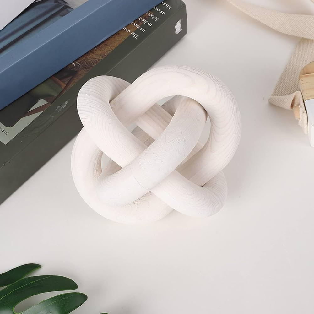 Wood Chain Link Decor White Coffee Bar Decor Accessories Coffee Table Book Shelf Home Decor Decor... | Amazon (US)