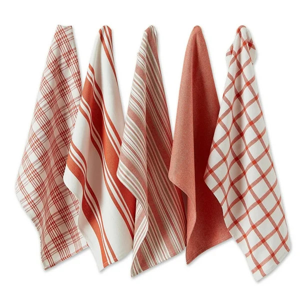 DII Assorted Woven Dishtowel Set, 18x28", Spice 5 Piece - Walmart.com | Walmart (US)