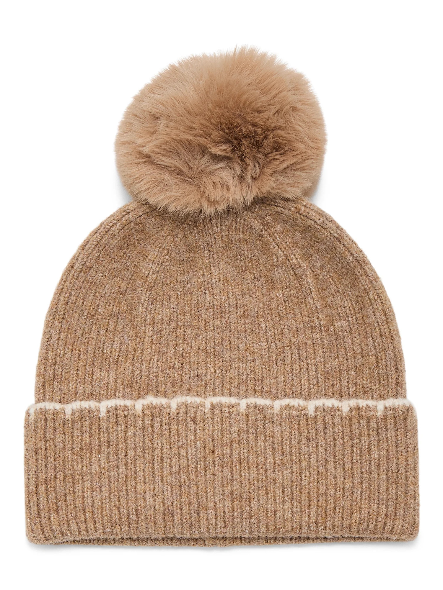 Time and Tru Women's Whipstitch Beanie, One Size, Tan | Walmart (US)