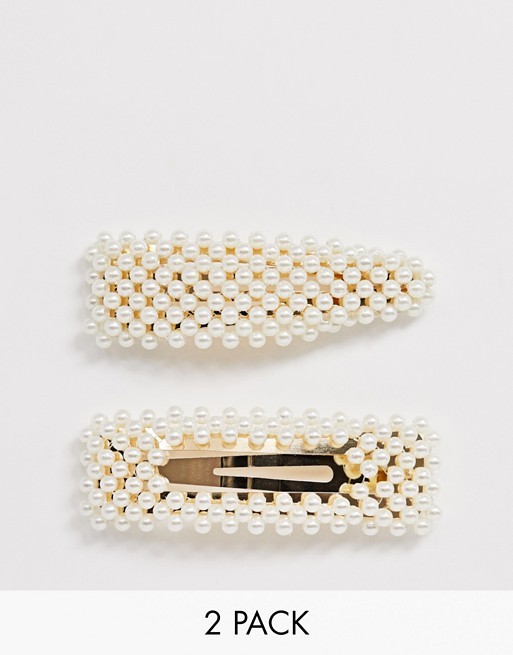 Reclaimed Vintage inspired pearl hair clip 2 pack | ASOS US