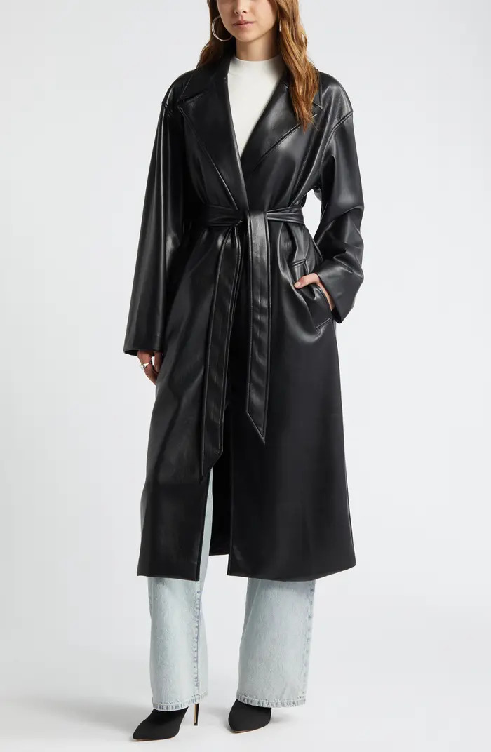 Faux Leather Trench Coat | Nordstrom
