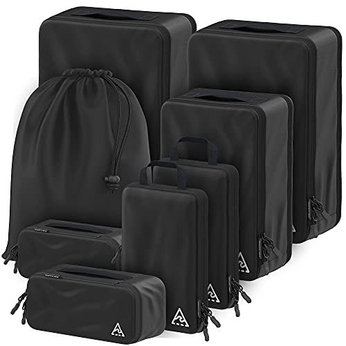 8-Piece Deluxe Travel Cubes For Packing Compression - Maximize Space In Luggage With Double Capacity Design, Luxury Compression Packing Cubes For Travel, Large, Small & Medium Set | Amazon (US)