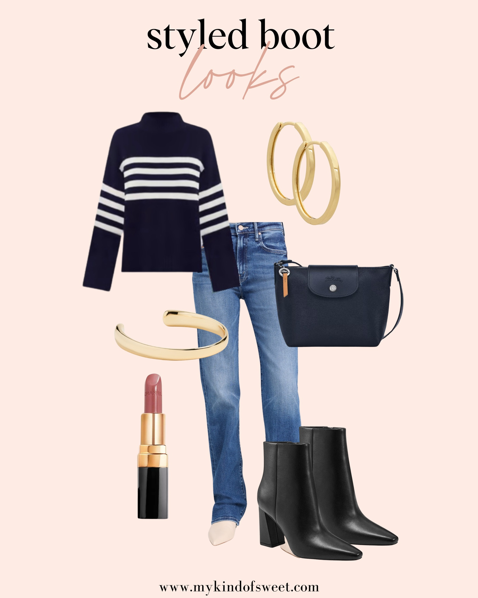 This look is perfect for fall. Pair these black boots with cute these jeans from Shopbop. Accessorize  with gold hoops. 

#LTKStyleTip #LTKSeasonal #LTKShoeCrush