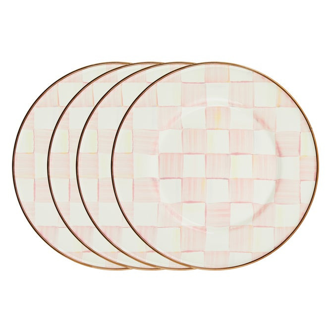 Rosy Check Salad Plates, Set of 4 | MacKenzie-Childs
