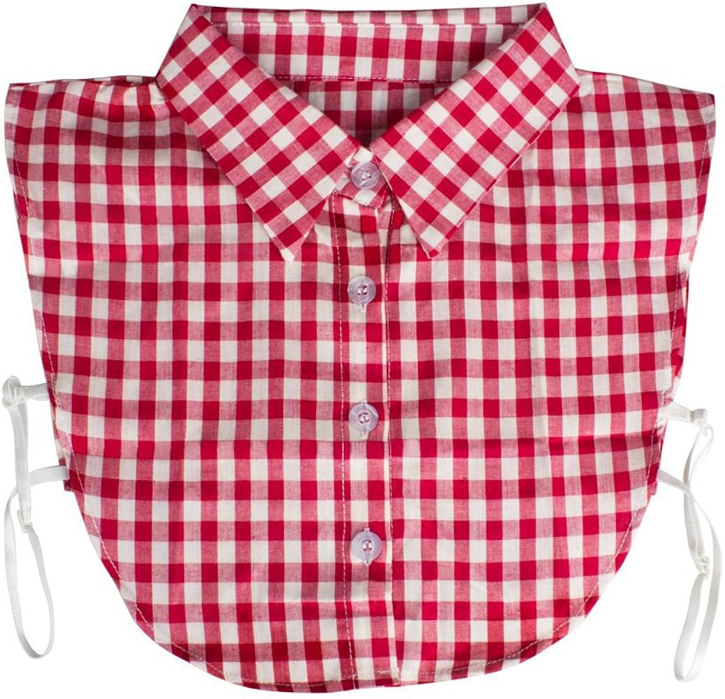 Vpang Women's Stylish Detachable Half Shirt Blouse False Collar Plaid Shirt Dickey | Amazon (US)