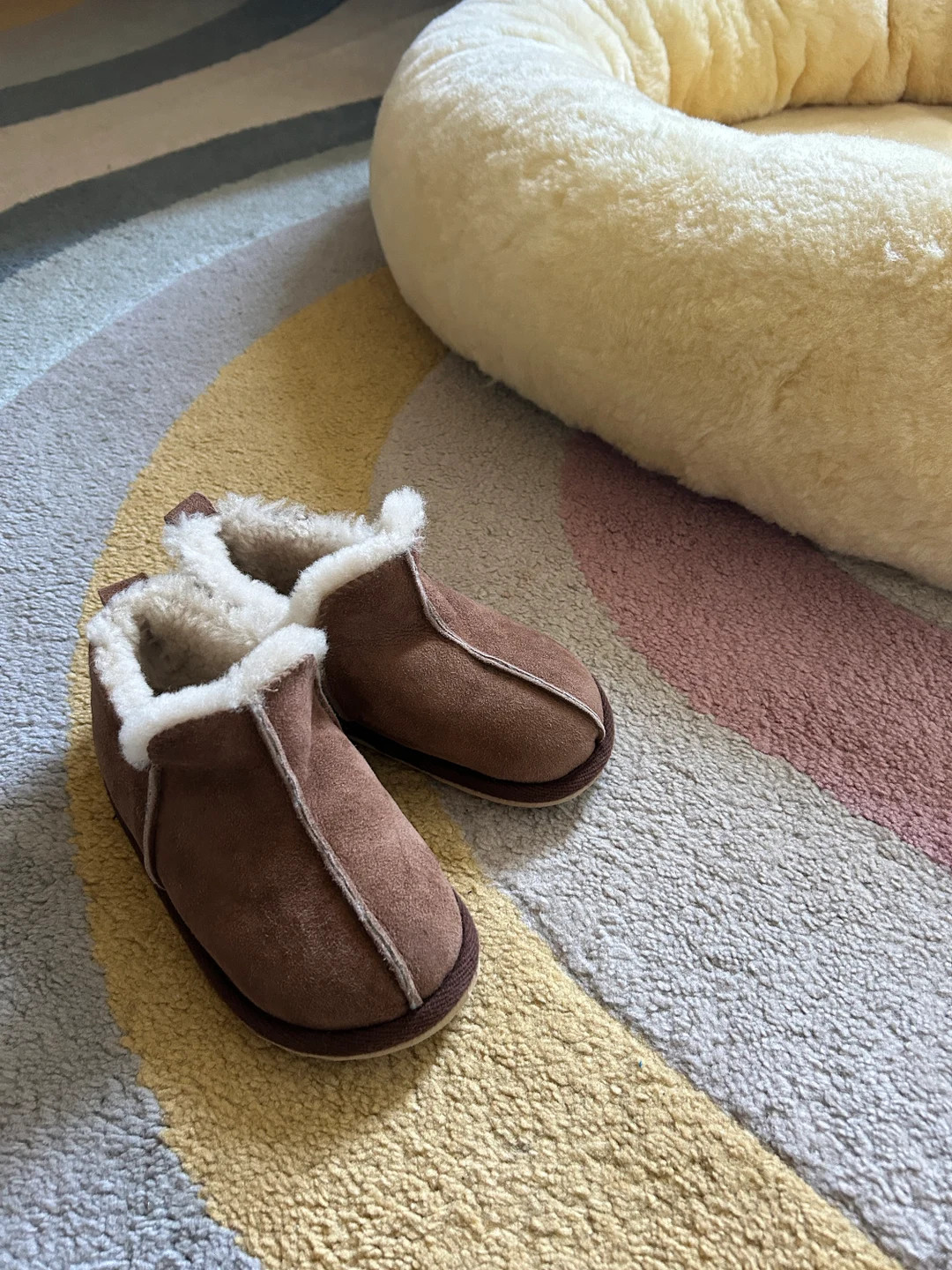 Extra Roomy Genuine Sheepskin Slipper in Kids' Sizes, Genuine Sheepskin Slippers for Kids, Winter... | Etsy (US)