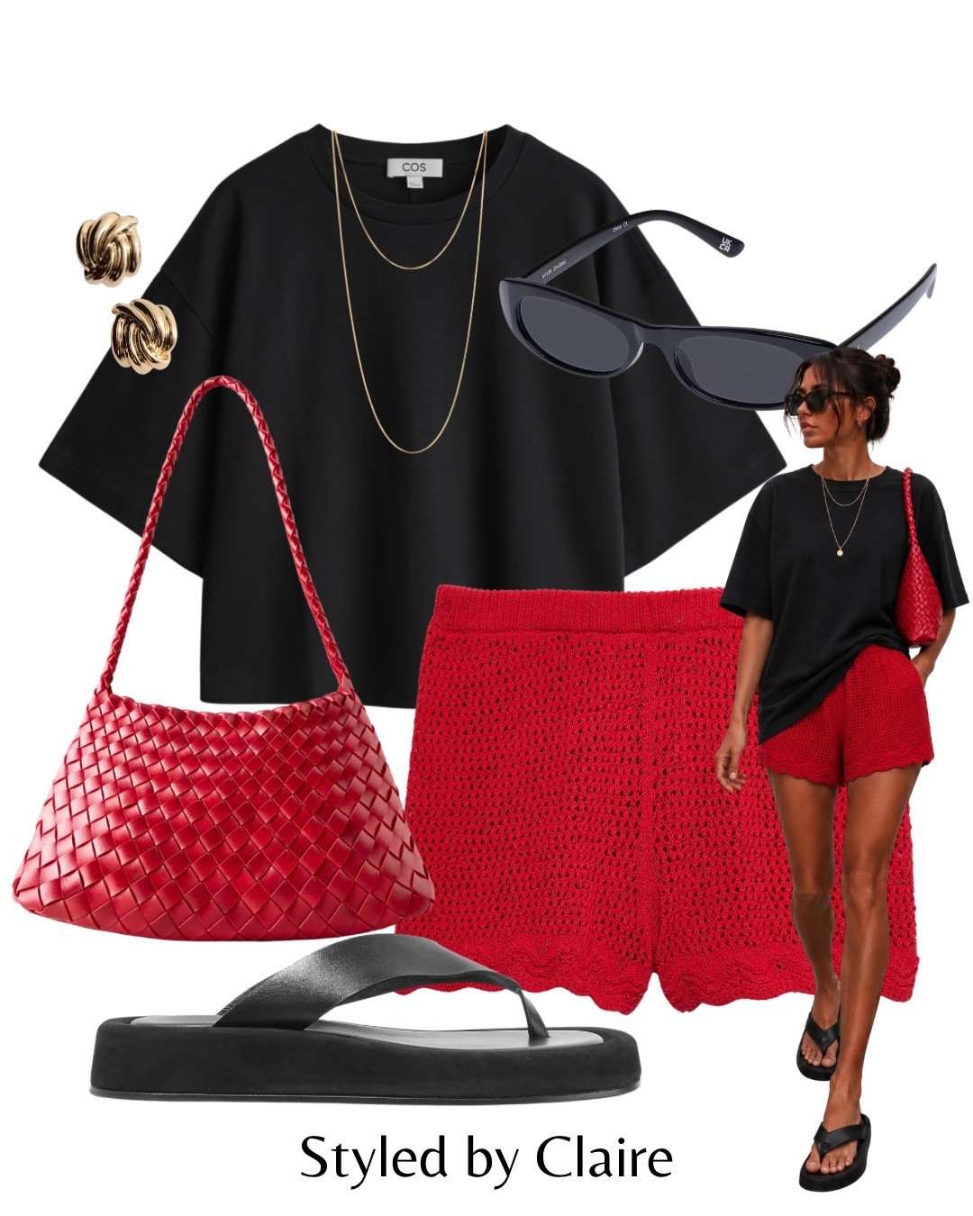 A POP OF RED❤️‍🔥
Tags: trending colour cos oversized boxy black tshirt crochet shorts marks Spencer Tony bianco revolve thong sandals woven bag Anthropologie sunglasses necklace earrings fashion city break cool girl inspo outfit ideas chic style ootd

#LTKsummer #LTKstyletip #LTKshoes