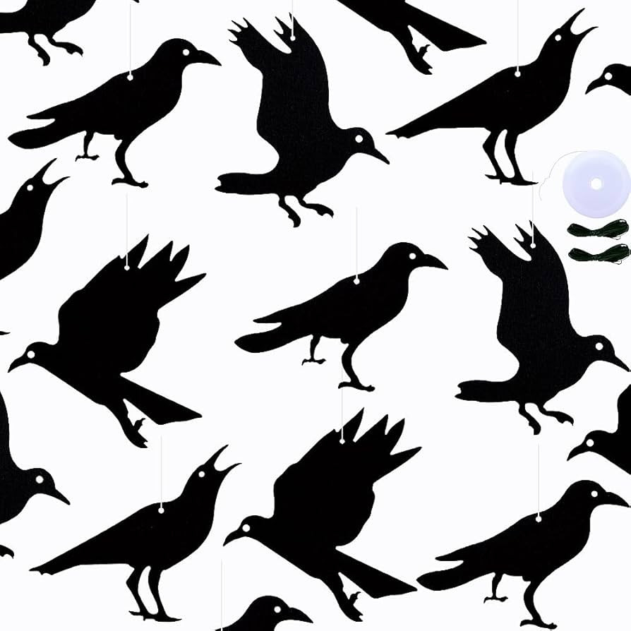 24 PCS Hanging Crow Decorations Felt Black Crow Ornament Raven Bird Halloween Decorations for DIY... | Amazon (US)