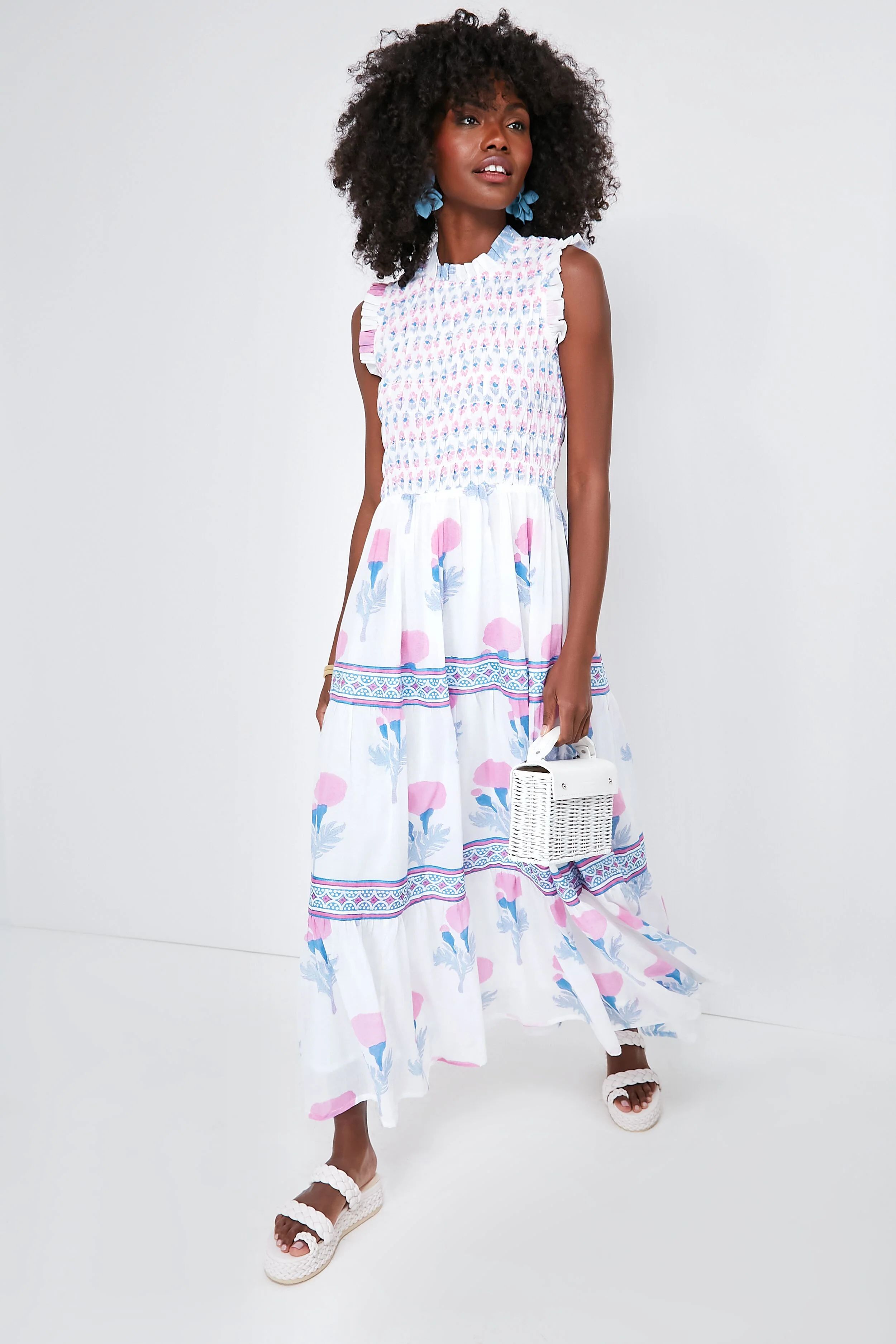 Exclusive Pink Bloom Sleeveless Smocked Maxi Dress | Tuckernuck (US)