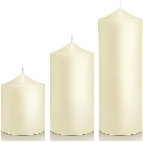 yummi 3" x 10" Sandstone Round Pillar Candles - 3 per Pack | Amazon (US)