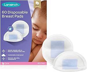 Lansinoh Disposable Breast Pads for nursing breastfeeding mothers, essential for hospital bag, th... | Amazon (UK)