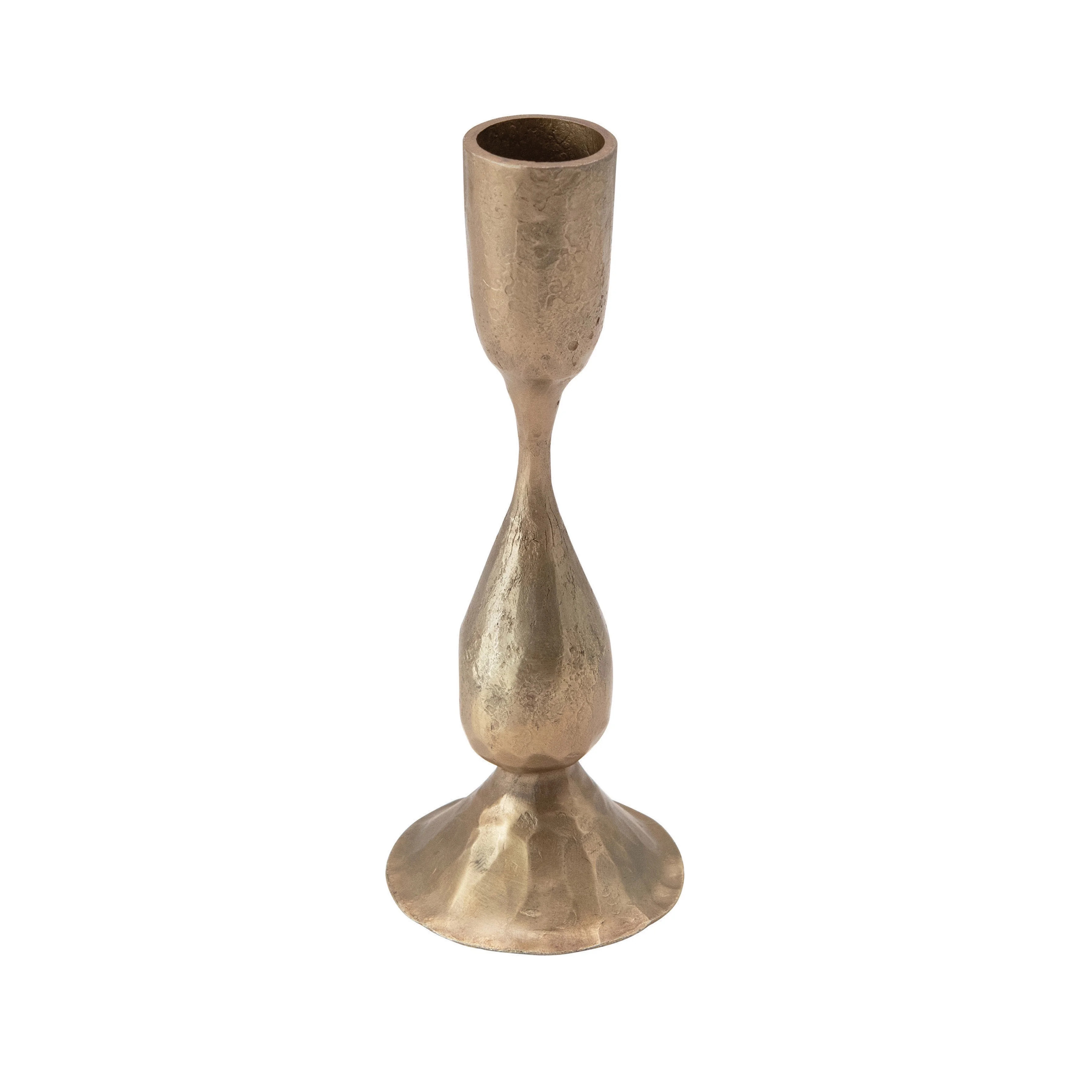 Creative Co-Op Round Hand-Forged Metal Taper Holder, Antique Brass Finish | Walmart (US)