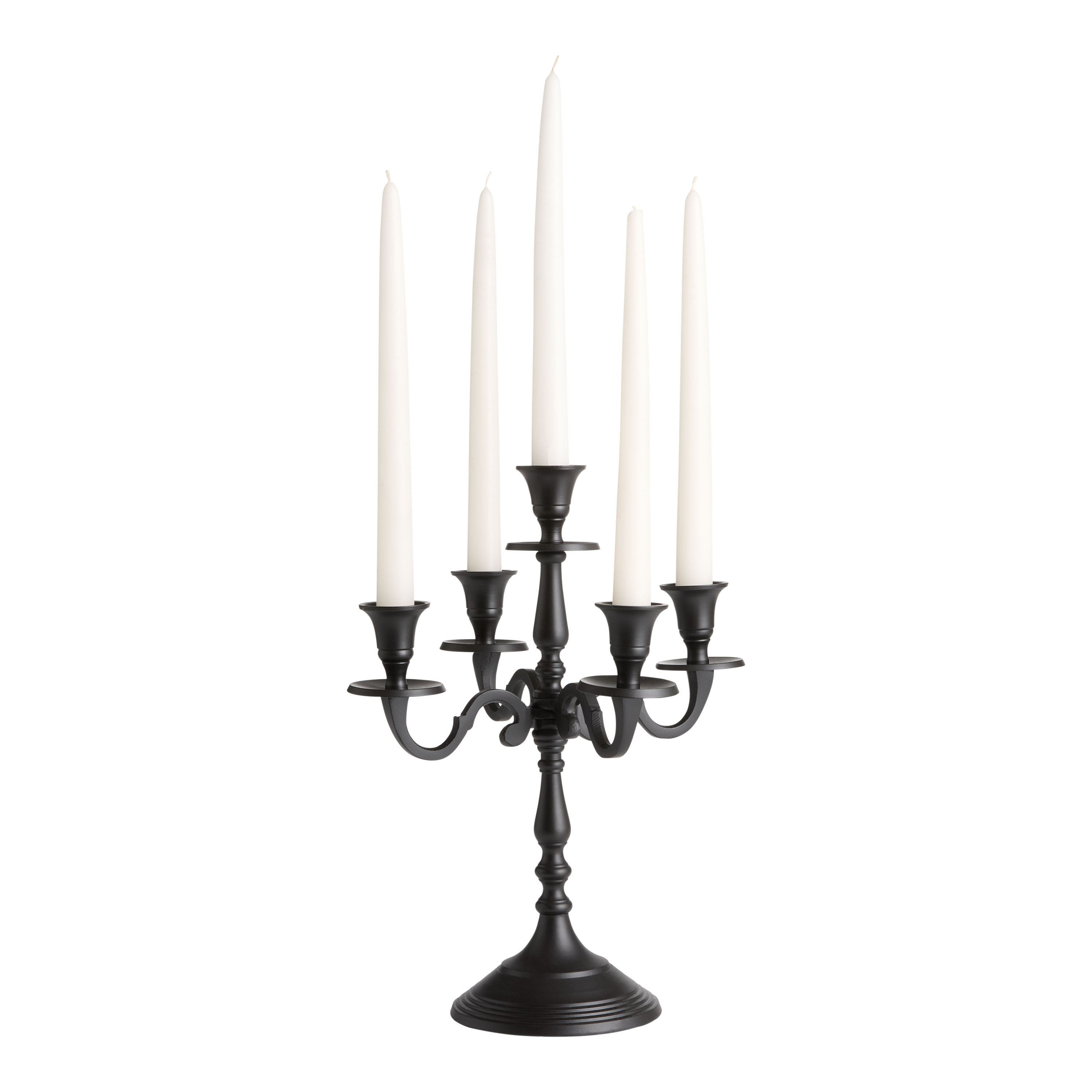 Matte Black Metal 5 Taper Halloween Candelabra | World Market