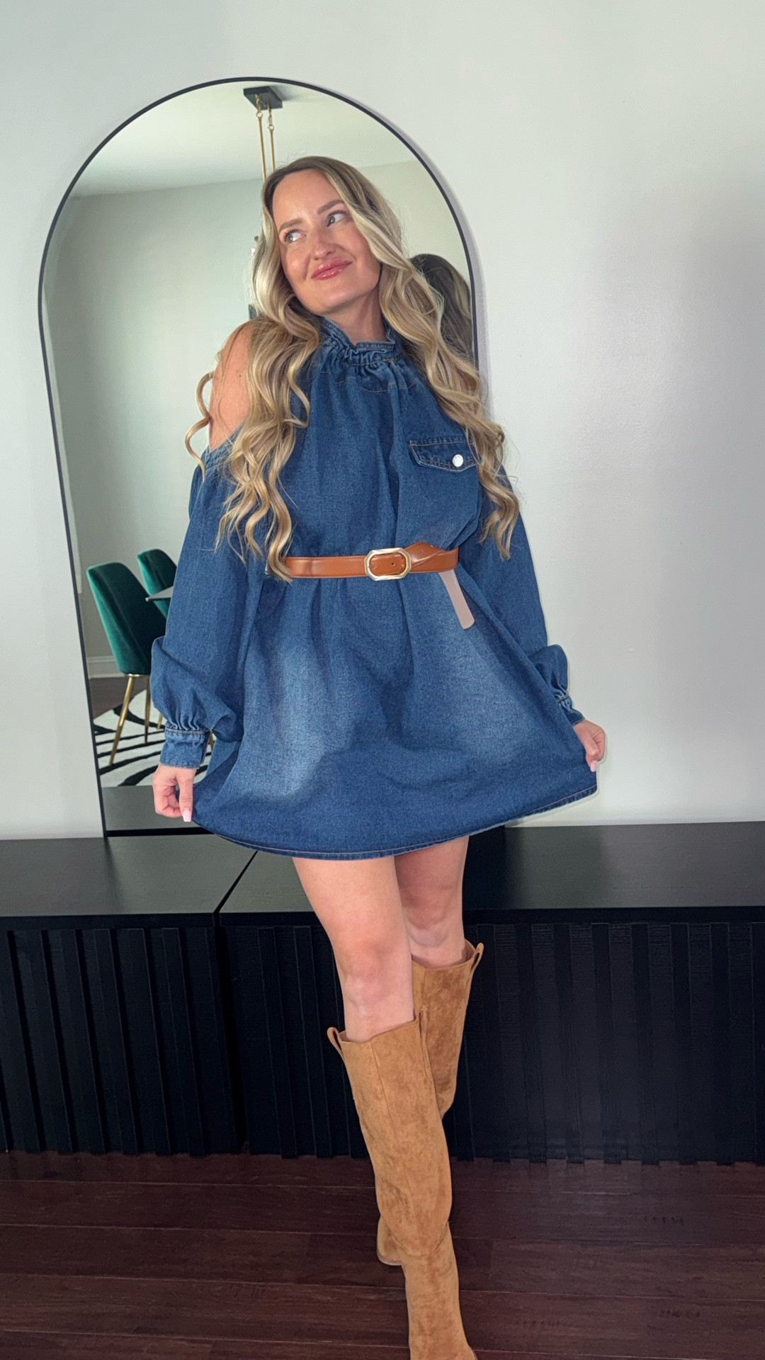 Quality denim dress! Love it paired with a belt and boots. Wearing size small, fits oversized. Use code: SHANNON20 at checkout to save!

#LTKFestival #LTKgrwm #LTKootd