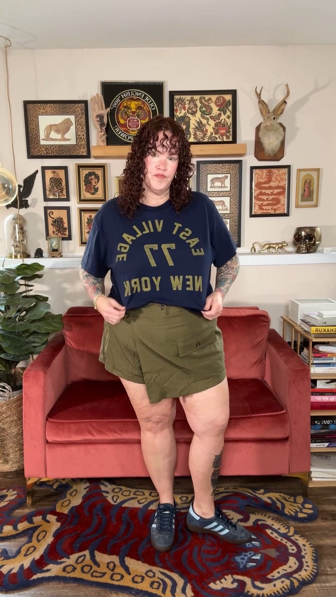 Wearing 

Tee XL
Skort 3X
