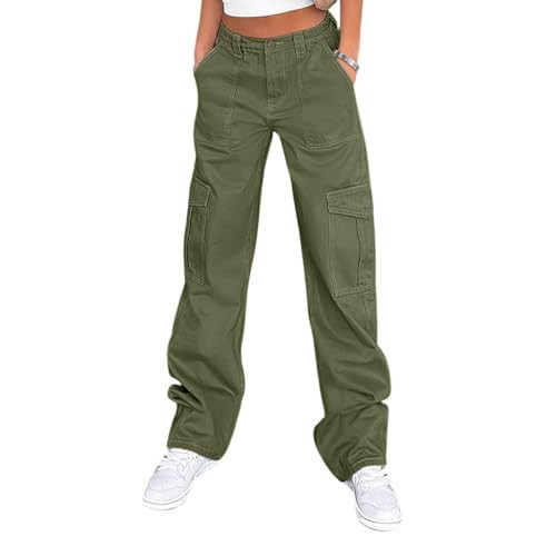 Lepunuo Cargo Pants for Women High Waisted Casual Pants Baggy Stretchy Wide Leg Y2K Streetwear wi... | Amazon (US)