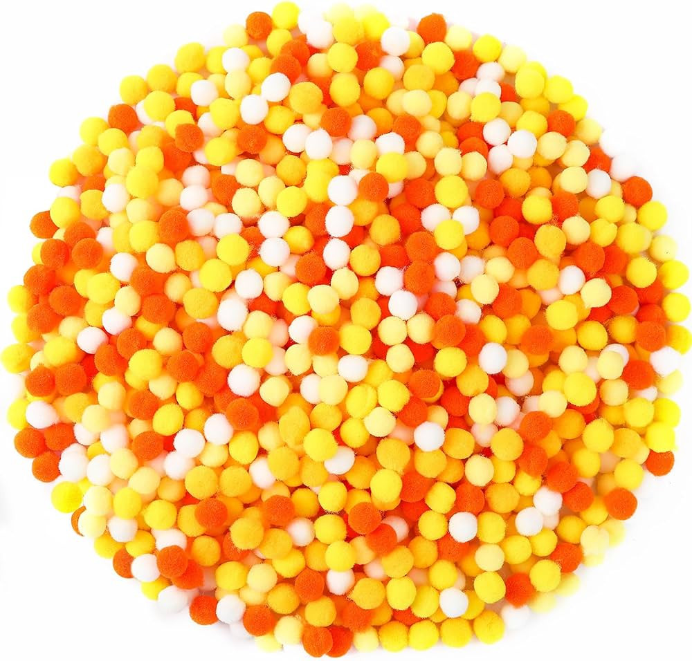 SEPGLITTER 1000 Pieces Yellow Series Pom Poms Balls 5 Colors Yellow White Pom Poms for Crafts Mak... | Amazon (US)
