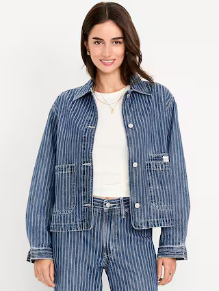 Cropped Jean Chore Jacket | Old Navy (US)