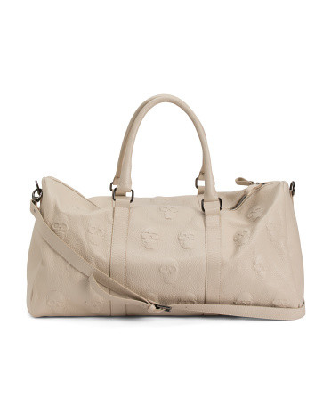 Made In Italy Leather Multi Skulls Luggage | TJ Maxx