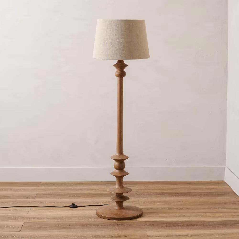 Enzo Turned Wood Floor Lamp | Magnolia