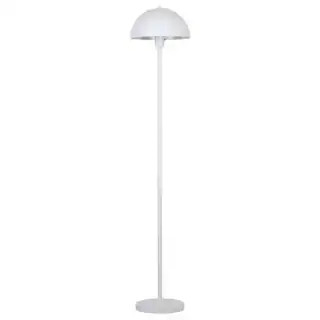 Vega 56 in. White 1-Light Standard Floor Lamp with Metal Dome Shade | The Home Depot