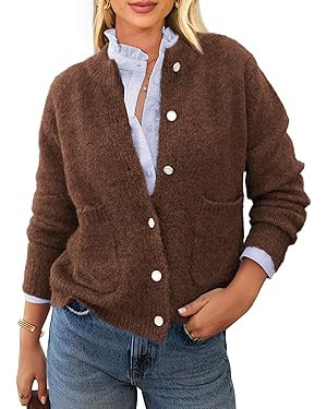 PRETTYGARDEN Women's Knit Cardigan Sweaters Casual Long Sleeve Open Front Button Up Ribbed Fall S... | Amazon (US)