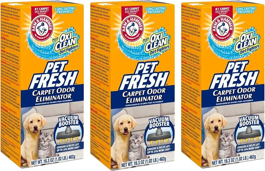 Arm & Hammer Pet Fresh Carpet Odor Eliminator Plus Oxi Clean Dirt Fighters (Pack of 3), 48.9 Ounc... | Amazon (US)