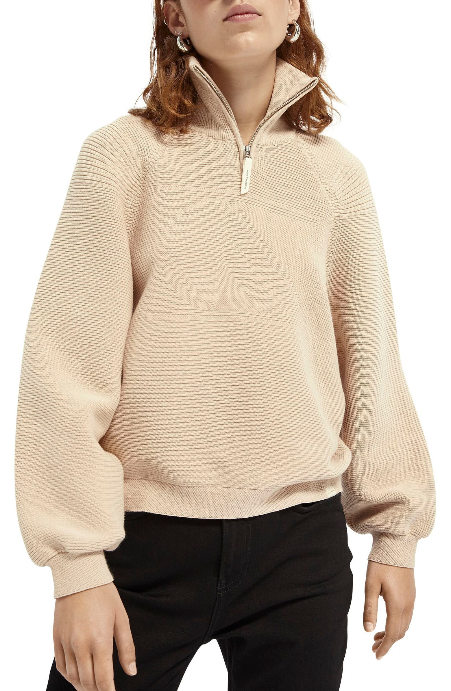 Club Nomade Quarter Zip Rib Sweater | Nordstrom
