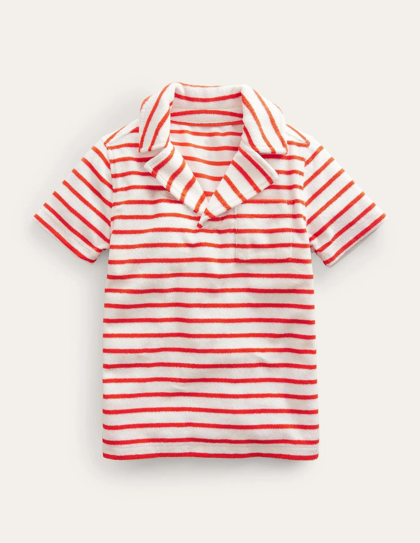 Towelling Polo - Red/White | Boden (US)