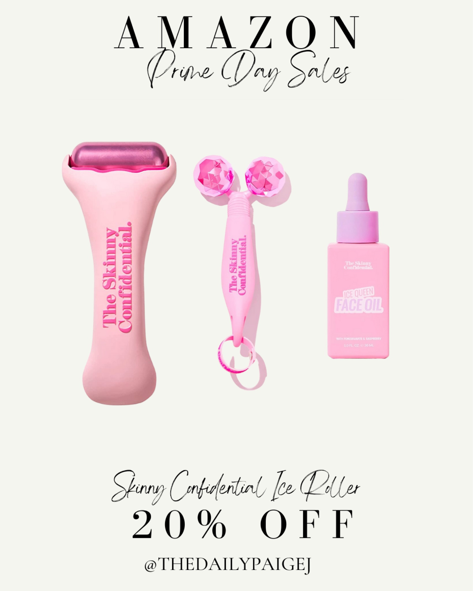 The skinny confidential has one of the best ice rollers! Their ice roller and other items such as their face oil is 20% off today with the Amazon Prime Day sales! The ice roller is originally $65 and is now $52! If you’re looking to spend a little less, Kitsch also has their ice roller on sale with the prime day sales and that’s under $10. 

Prime day sale, Amazon prime day, prime sales, beauty sales, prime beauty sales, facial oils, skinny confidential ice roller, prime beauty, Amazon prime day, Amazon prime day 2023 

#LTKunder100 #LTKsalealert #LTKxPrimeDay