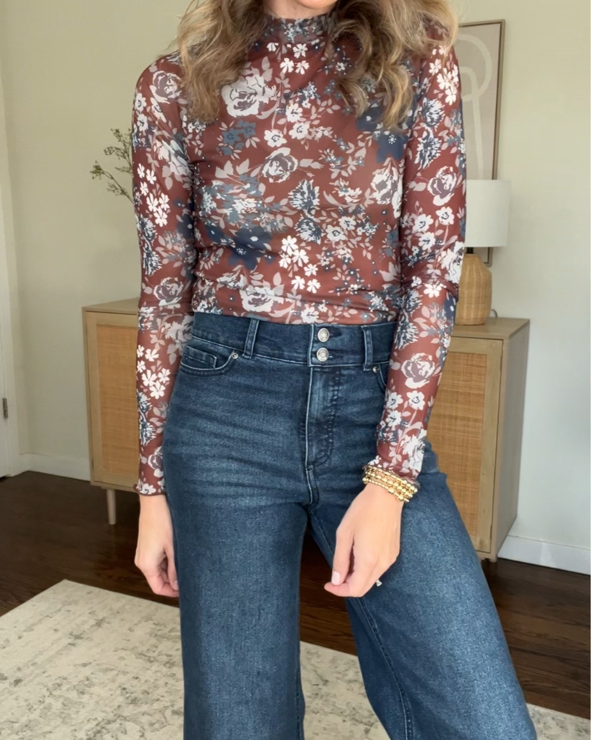 Fall date night outfit with this Amazon sheer top, so pretty, flattering and comfortable! I sized up to medium. #amazonfashion

#LTKootd