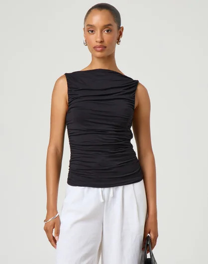 High Neck Ruched Top | Glassons (Australia)