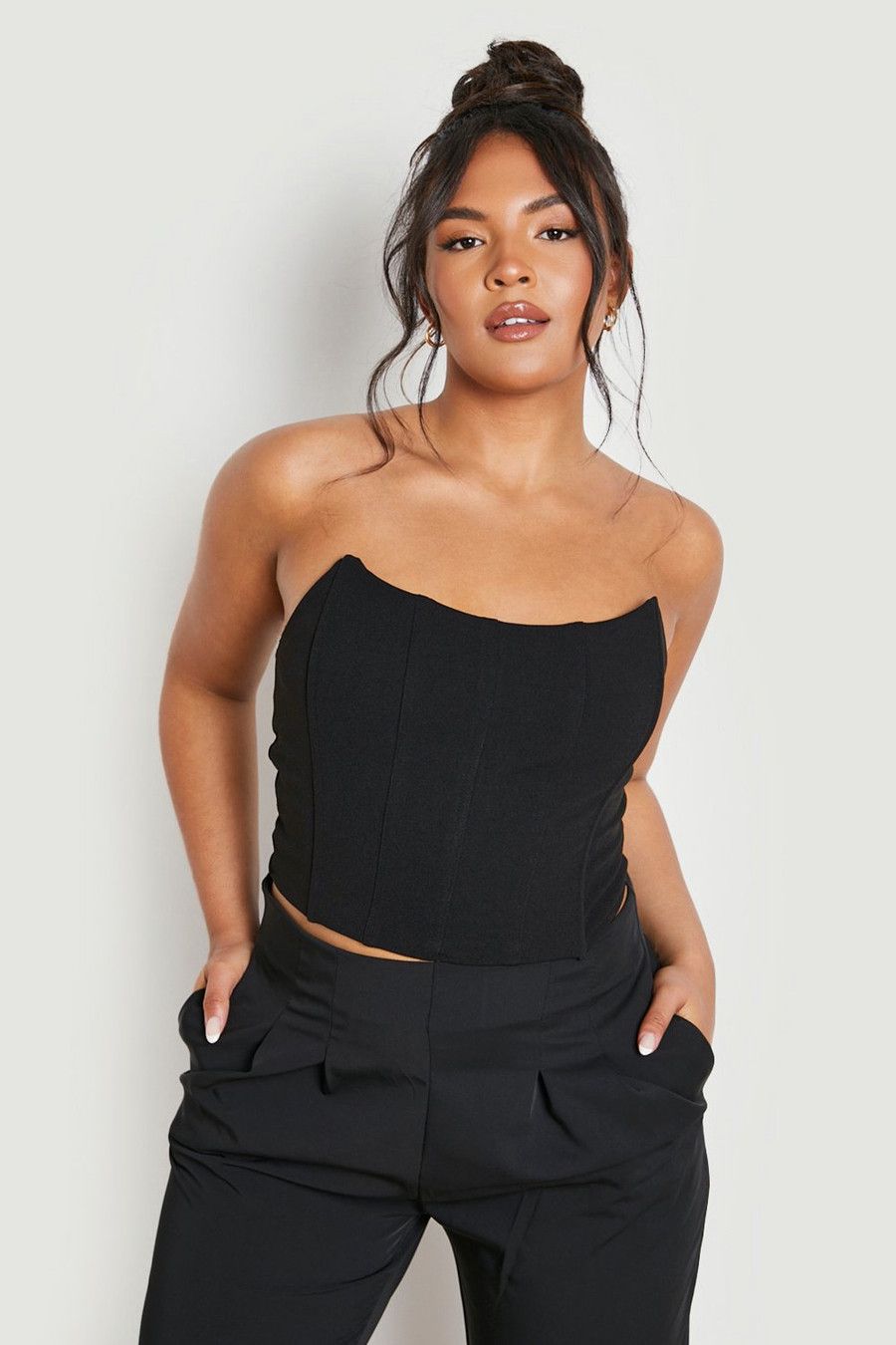 Plus Bandeau Corset Top | Boohoo.com (US & CA)