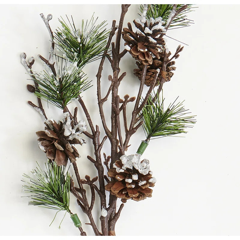 21" Snowy Pine & Pine Cone Spray | Wayfair North America