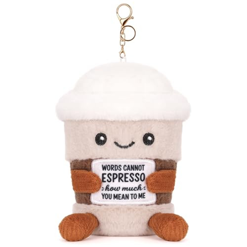 A AIFAMY Positive Coffee Plush, 4.3 inches Espresso Cup Stuffed Toy - Drink Plush for Coffee Lovers | Amazon (US)