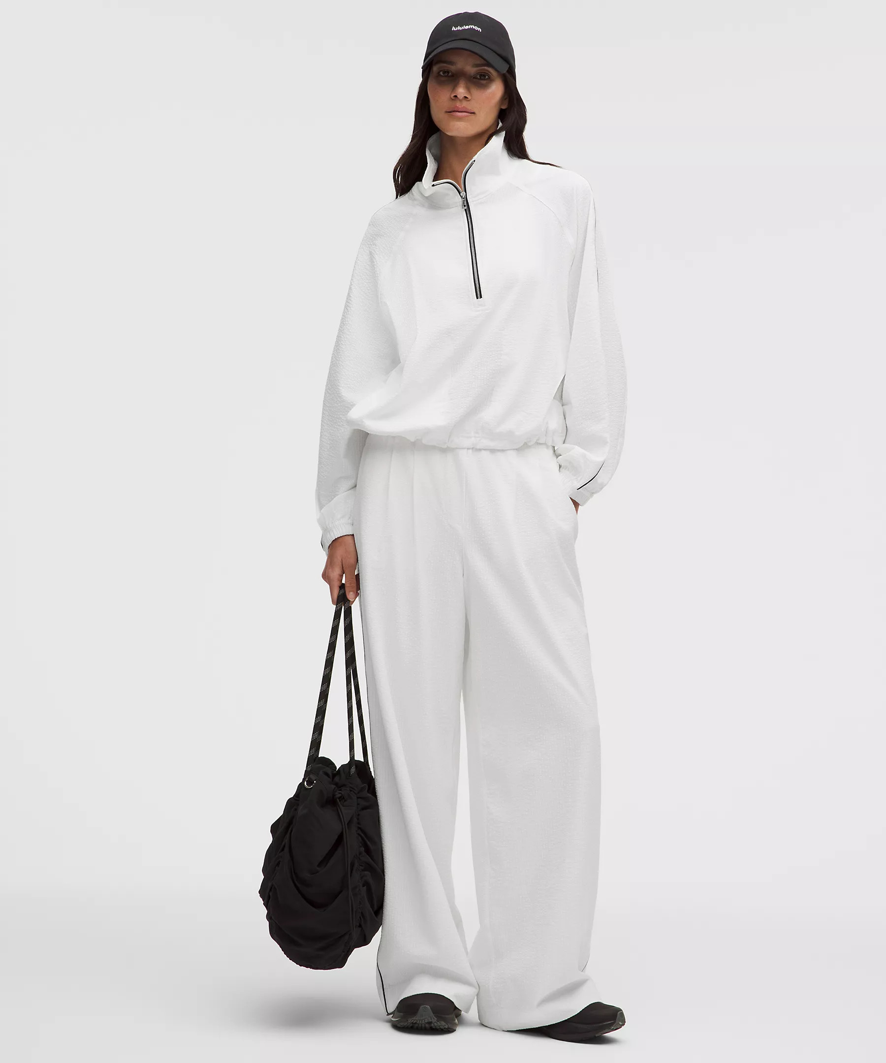 Seersucker WovenAir Funnel-Neck Half Zip | lululemon (CA)