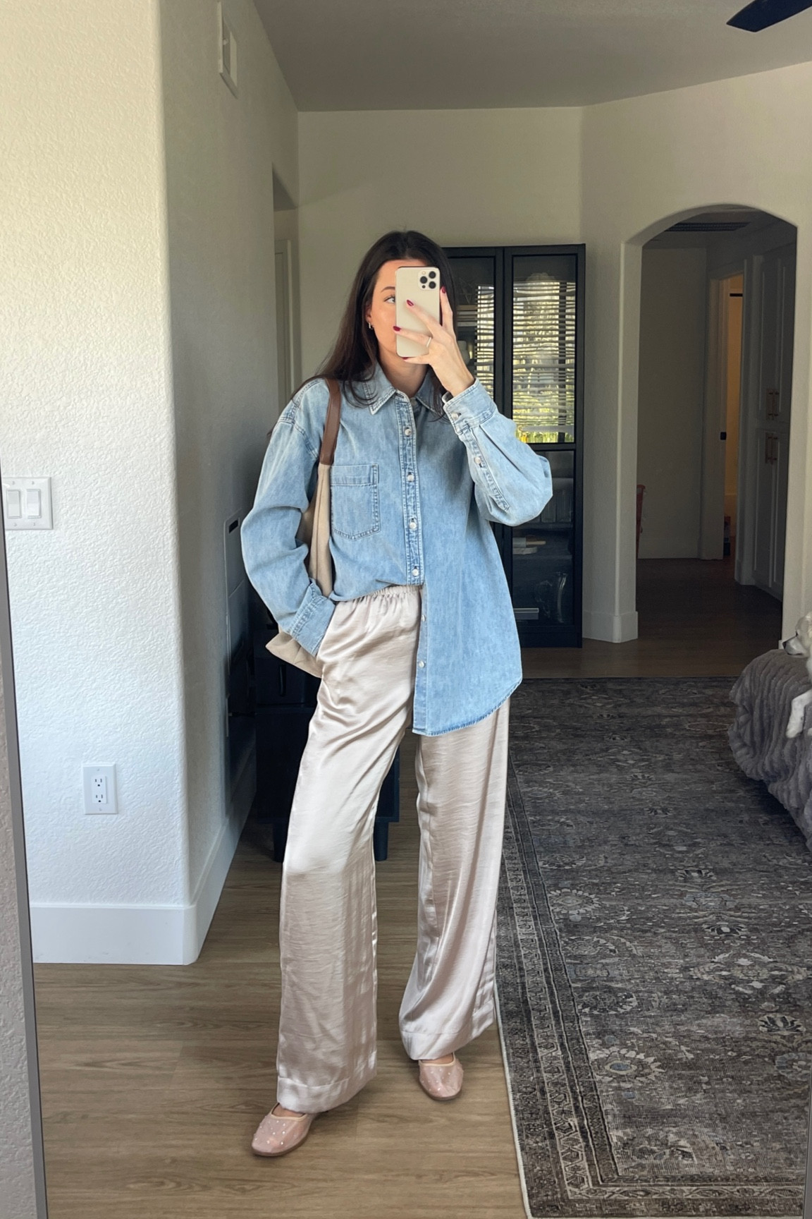 Comfy & casual ootd! These satin pants are such a good target find. So chic but extra comfortable! Wearing my true size small in the pants and shirt and I’m 5’7”!

#LTKSeasonal #LTKStyleTip #LTKFindsUnder100