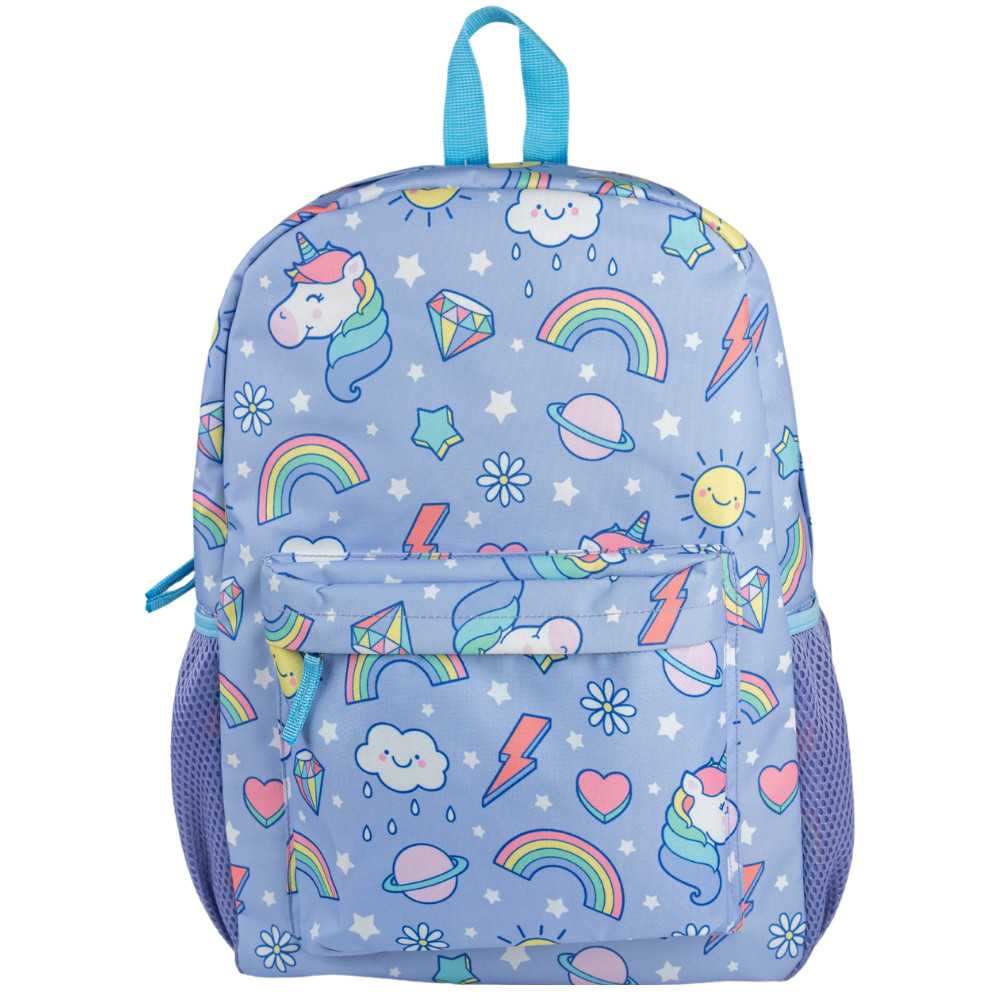Club Libby Lu Girls Unicorn Backpack Unicorn and Rainbow Print School Bag Lilac 16 inch | Walmart (US)