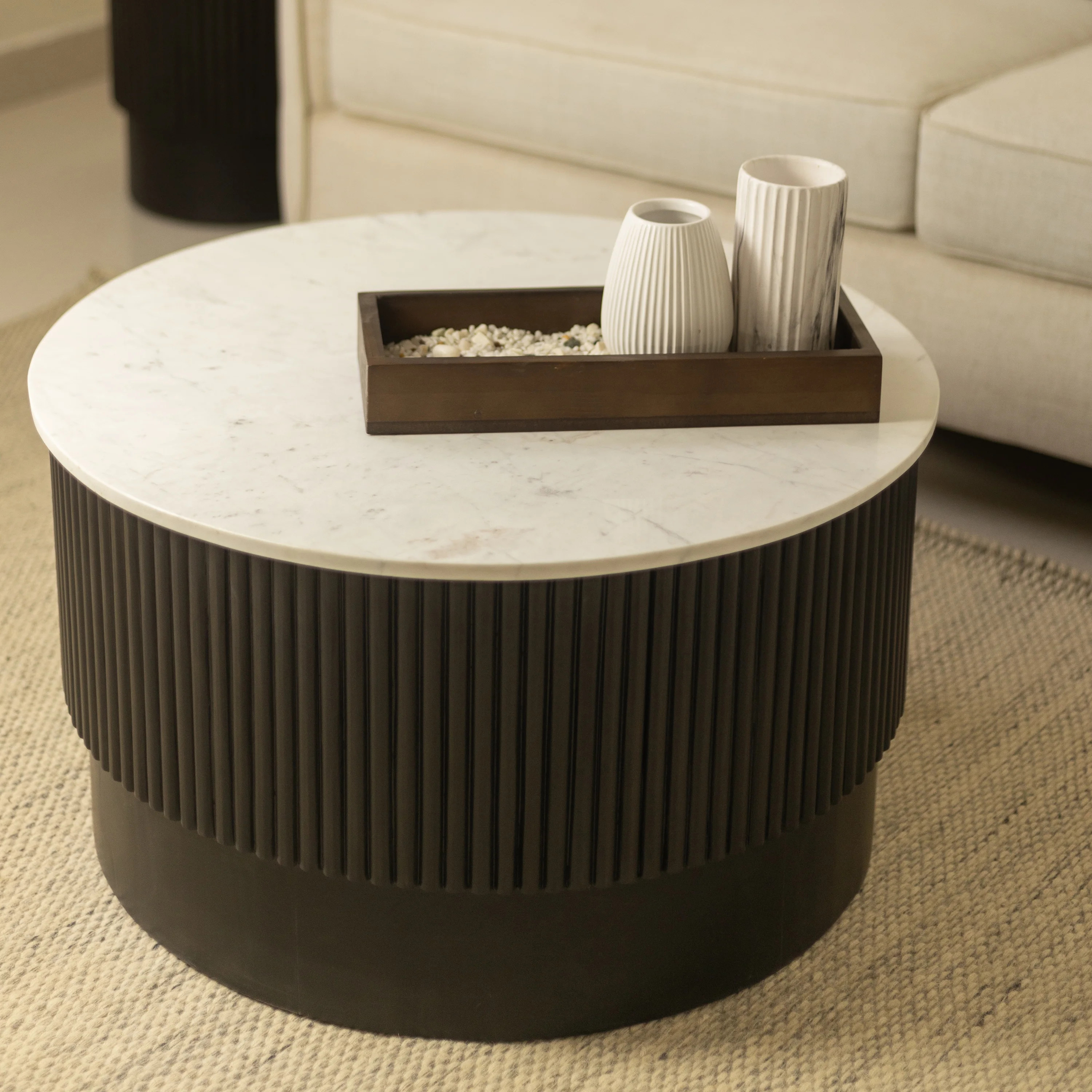 Enzo Coffee Table- Black Base/Marble Top | Walmart (US)