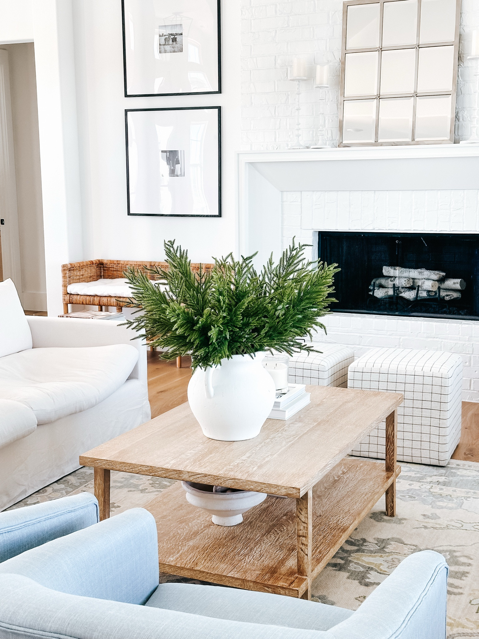 Simple winter styling in my home!
Viral Norfolk pine stems come in 2 sizes- 30” and 19” and these are the look for less that are 1/2 the price. Comes in a set of 12. 

Coastal style, coastal decor, living room decor, studio McGee ottomans, gallery wall, winter home decor, winter decor. 


#LTKFindsUnder50 #LTKHome #LTKSeasonal