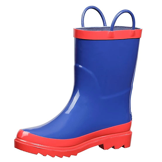 Blue Mountain  Boys' Mid Waterproof Rubber Boots, Navy/Red | Tractor Supply