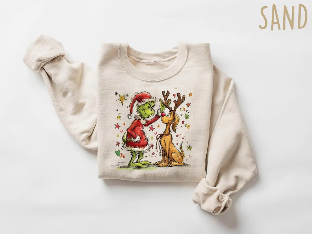 Retro Christmas Mean Guy and Dog Sweatshirt, Christmas Characters Shirt, Christmas 2025 T Shirt, ... | Etsy (US)