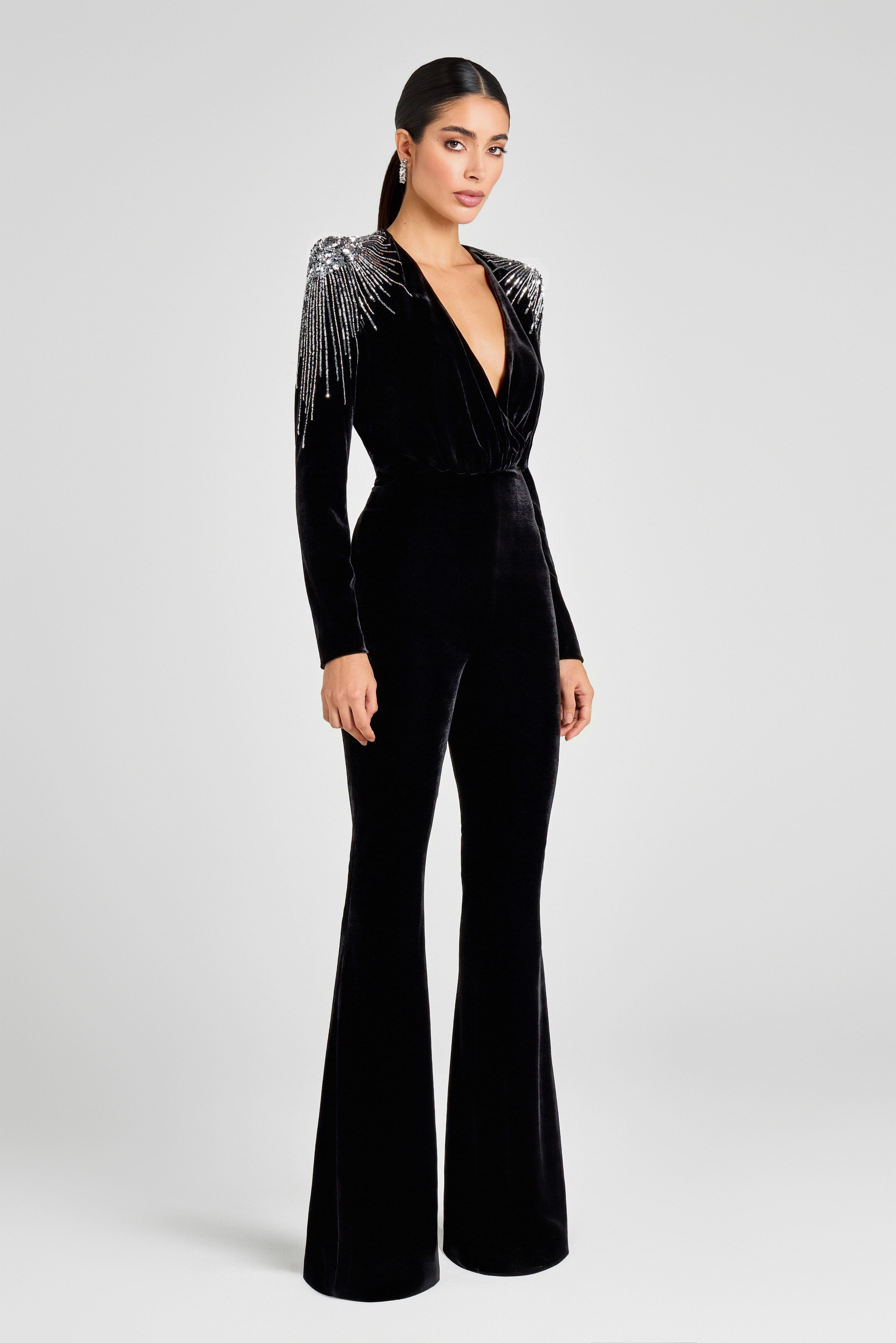 Giselle Black Jumpsuit | Nadine Merabi