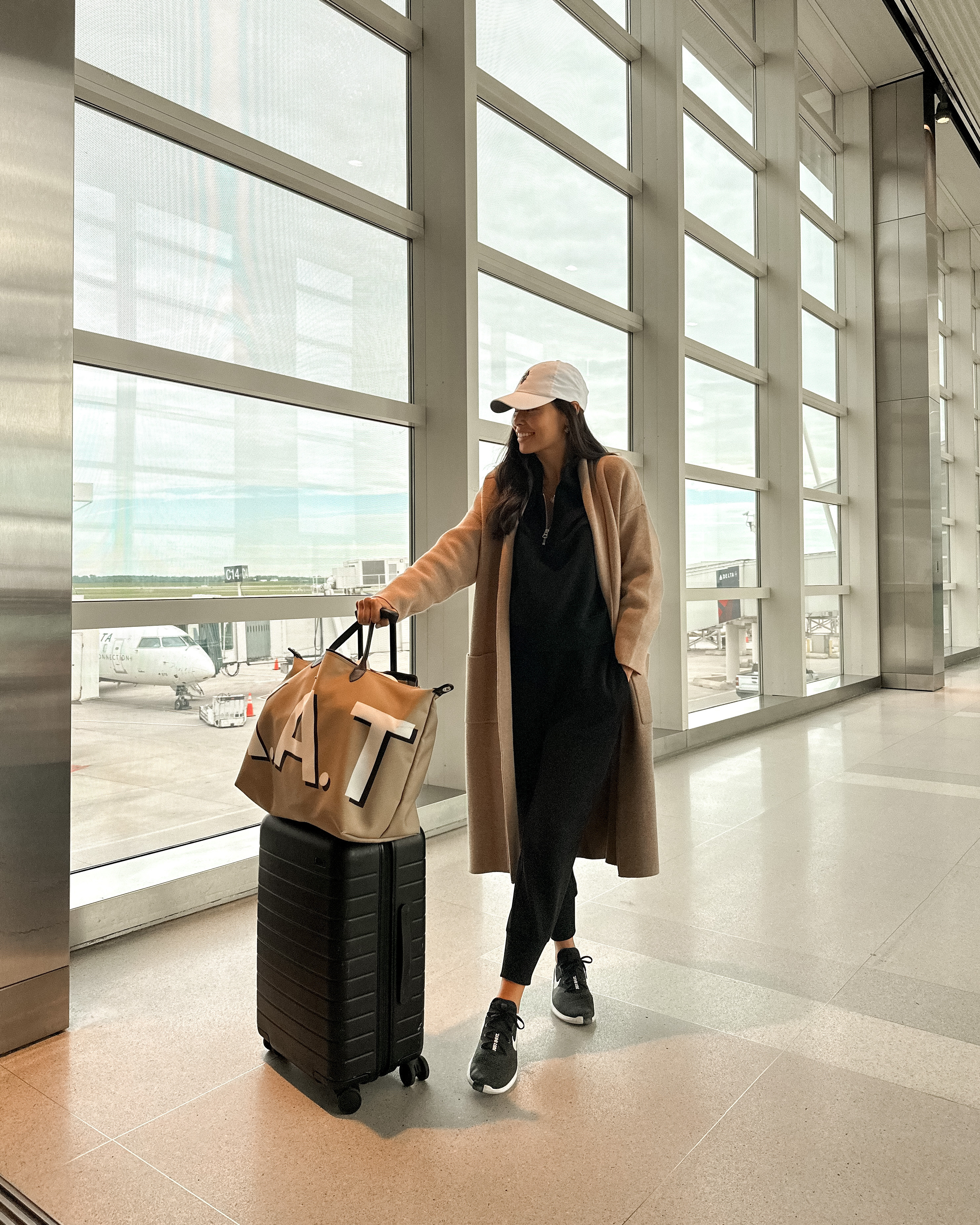 Travel outfit, luggage. 

#LTKTravel #LTKStyleTip #LTKSeasonal