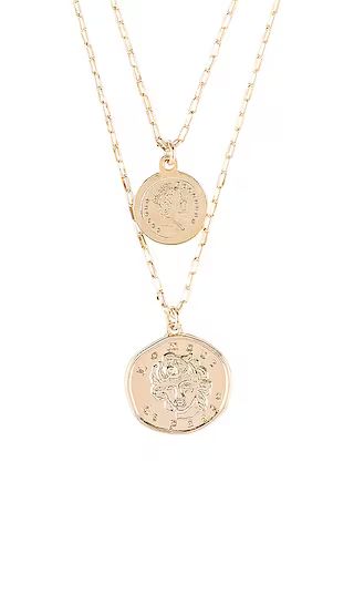 x REVOLVE Lomour Double Coin Necklace in Gold | Revolve Clothing (Global)