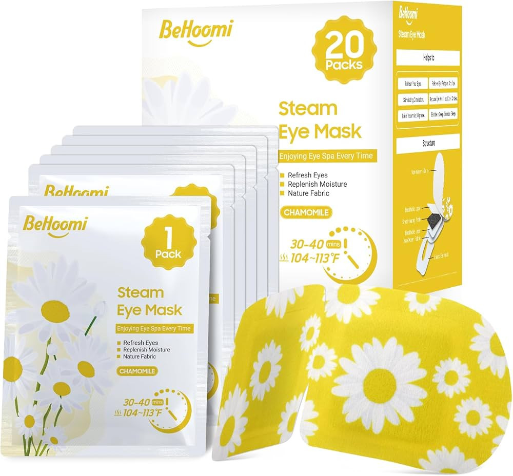 20Packs Steam Eye Mask, Heated Eye Mask Warm Compress for Eyes, Disposable Self Heating Steam Mas... | Amazon (US)