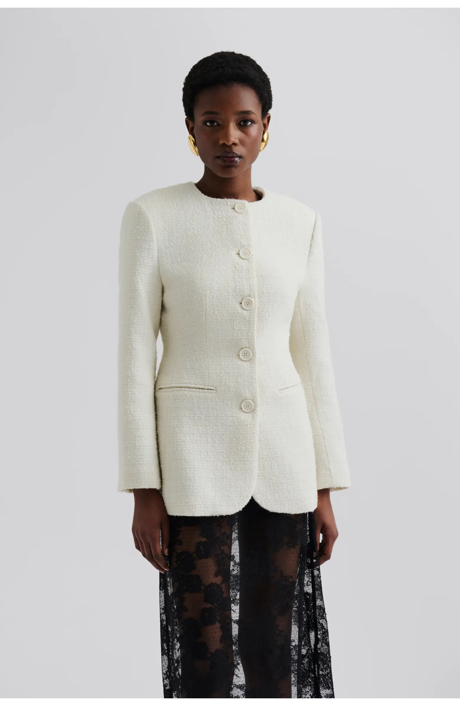 Malina Carol Textured Round Neck Blazer | Nordstrom | Nordstrom